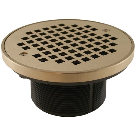 3-1/2 In. IPS PVC Spud With 6 In. Nickel Bronze Strainer With Ring